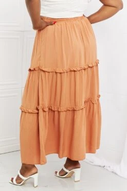 Summer Days Ruffled Maxi Skirt In Butter Orange -Layer Outfit 39482360955098 4