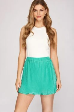 Plisse Mini Skirt Jade -Layer Outfit 39552432341236 1