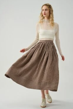 DAISY 03 | Chocolate LINEN SKIRT