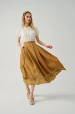 Nellie 21 | Linen Skirt With Lace -Layer Outfit 39610248659198 17
