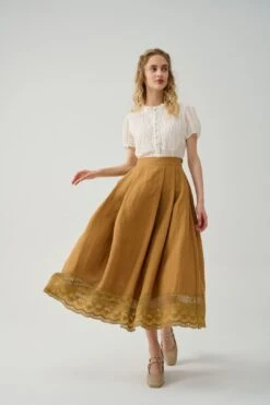 Nellie 21 | Linen Skirt With Lace -Layer Outfit 39610248691966 18