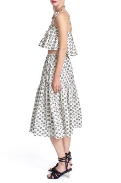 THE RINA SKIRT - B/W JACQUARD -Layer Outfit 39619867181307 5
