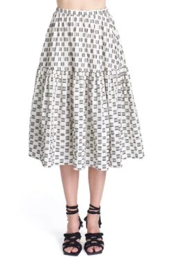 THE RINA SKIRT - B/W JACQUARD