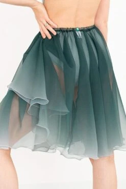 WOMEN'S MANON EMERALD OMBRE CHIFFON SKIRT <br>READY TO SHIP