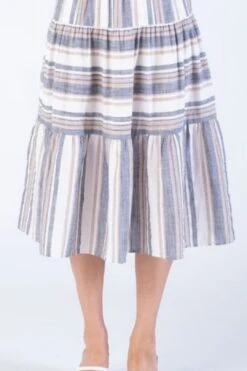 Margaret O'Leary Dorothy Skirt In Earthy Beach Stripe
