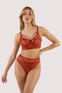Playful Promises Eddie Rust Crossover Wrap Bra 32-44 A-H -Layer Outfit 39687308345496 4