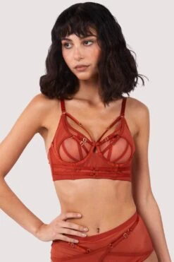 Playful Promises Eddie Rust Crossover Wrap Bra 32-44 A-H -Layer Outfit 39687314899096 5