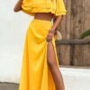 Layered Crop Top And Split Maxi Skirt Set -Layer Outfit 39825341382891 1