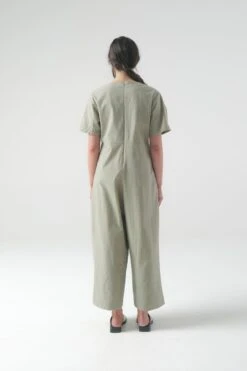 Milou Jumpsuit In Sage 12 Milou Jumpsuit In Sage -Layer Outfit 39859388252402 5