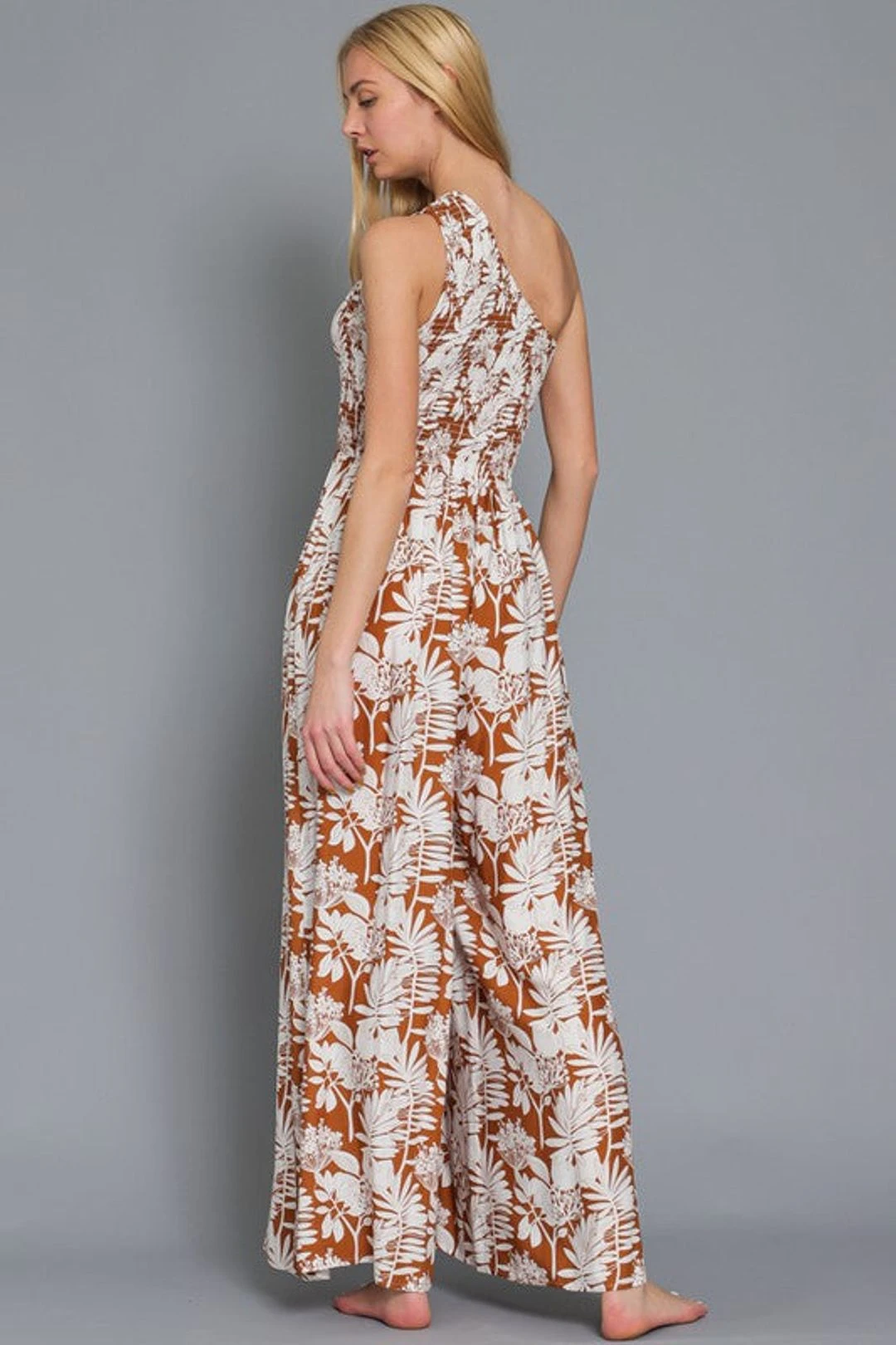 One Shoulder Ginger White Pant Jumpsuit 4 One Shoulder Ginger White Pant Jumpsuit - Image 2