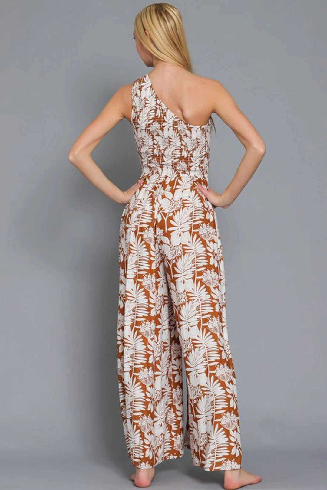 One Shoulder Ginger White Pant Jumpsuit 7 One Shoulder Ginger White Pant Jumpsuit - Image 5