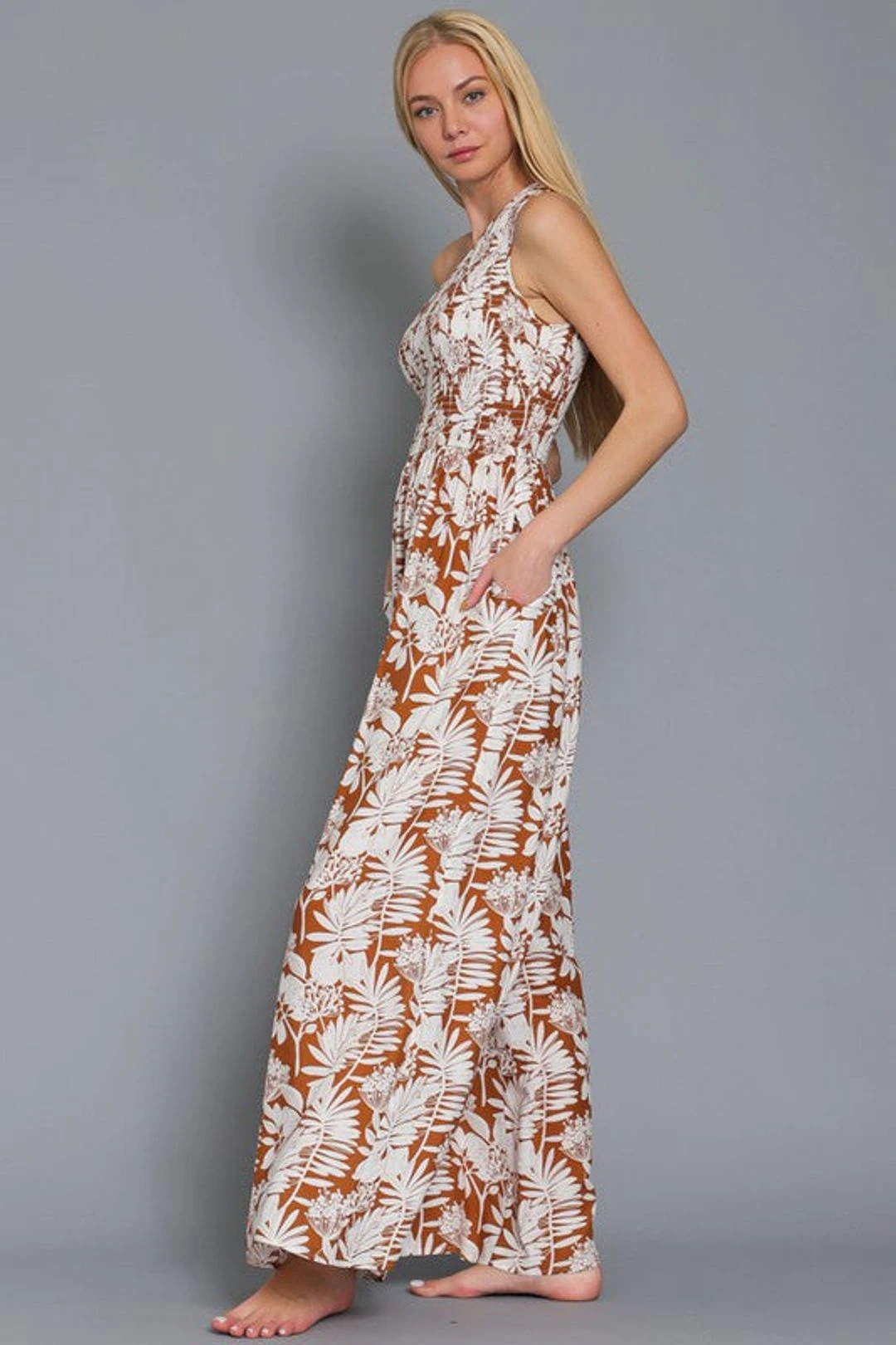 One Shoulder Ginger White Pant Jumpsuit 8 One Shoulder Ginger White Pant Jumpsuit - Image 6