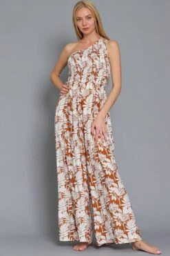 One Shoulder Ginger White Pant Jumpsuit 17 One Shoulder Ginger White Pant Jumpsuit -Layer Outfit 39860966818021 7