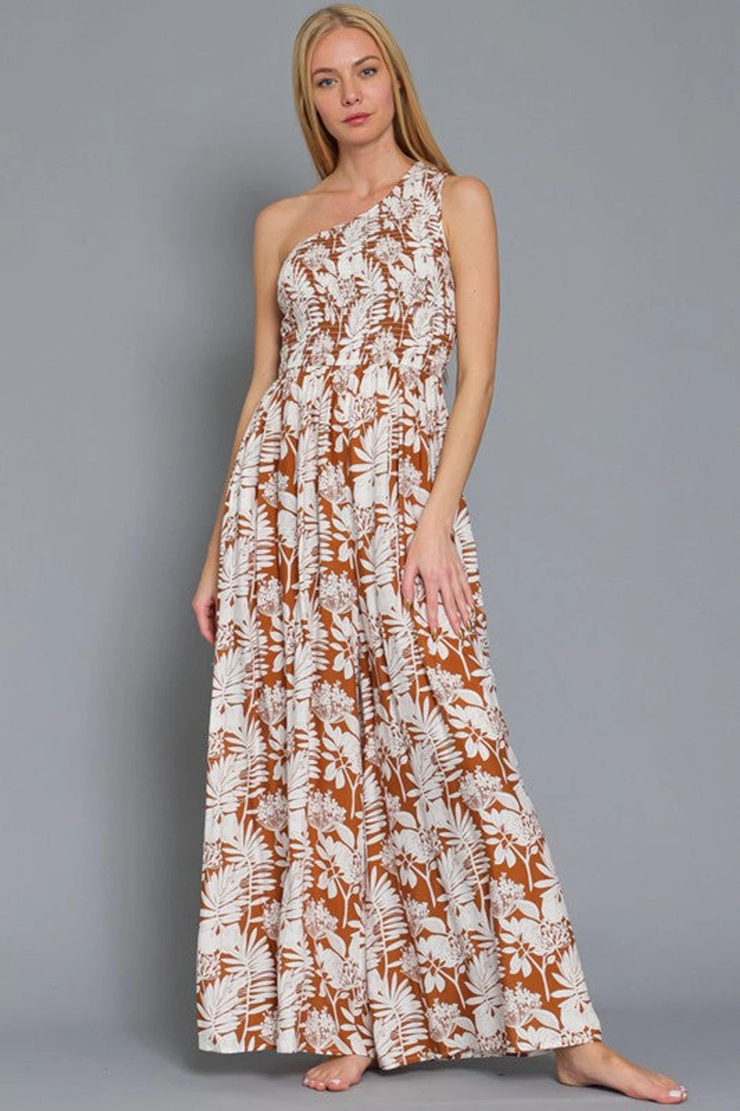 One Shoulder Ginger White Pant Jumpsuit 10 One Shoulder Ginger White Pant Jumpsuit - Image 8