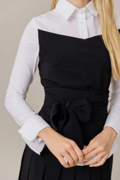 Corset Style Top And Pleated Skirt Set In Black/White 28 Corset Style Top And Pleated Skirt Set In Black/White -Layer Outfit 39864685789413 13