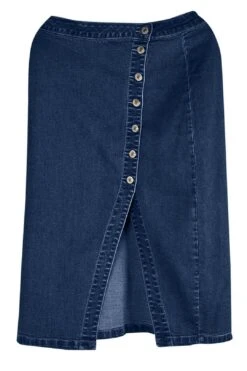 Loose Denim Knee High Waisted Skirt -Layer Outfit 40034240135453 3