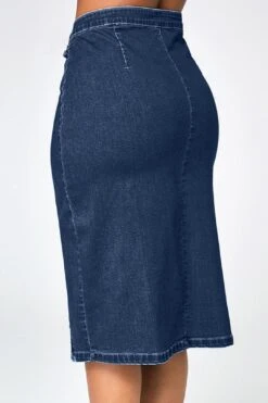 Loose Denim Knee High Waisted Skirt -Layer Outfit 40034240200989 6