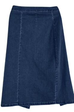 Loose Denim Knee High Waisted Skirt -Layer Outfit 40034240332061 5