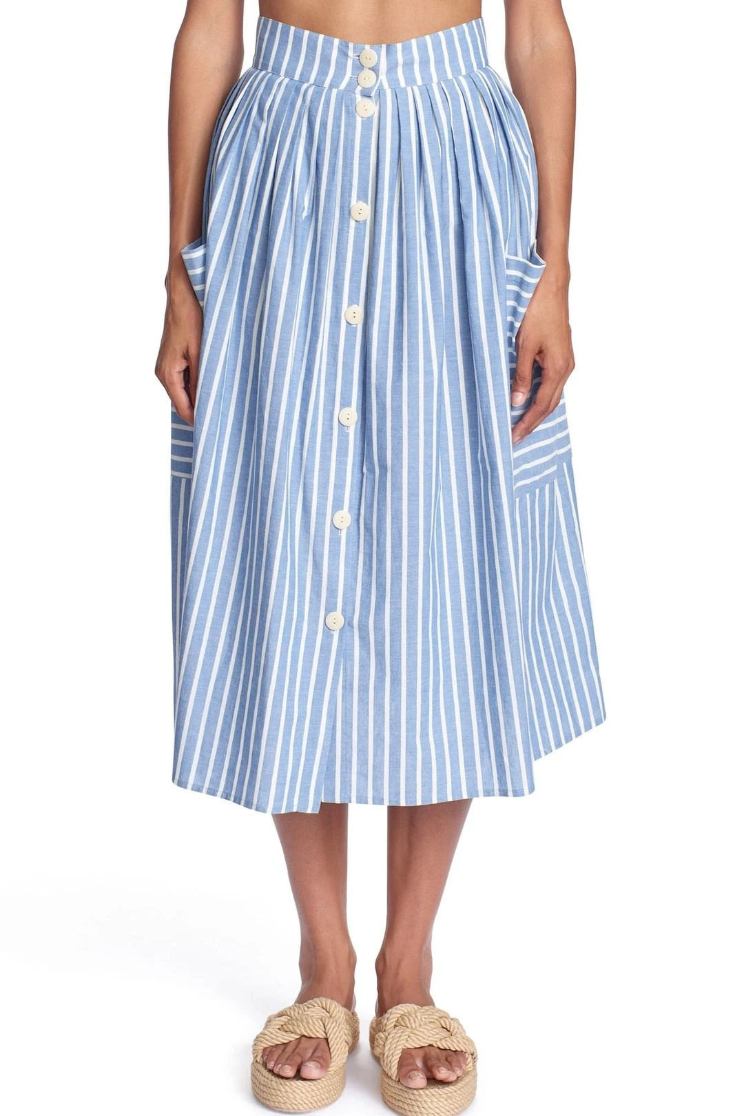THE CECILIA SKIRT - Chambray Stripe 3 THE CECILIA SKIRT - Chambray Stripe