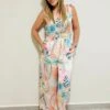 V-neck Palm Peach Jumpsuit -Layer Outfit 40064129466597 1
