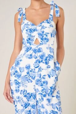 Antoinette Blue Floral Sunday Jumpsuit
