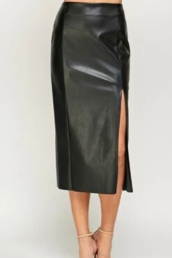 Black Faux Leather Midi Skirt 9 Black Faux Leather Midi Skirt -Layer Outfit 40194327216410 3