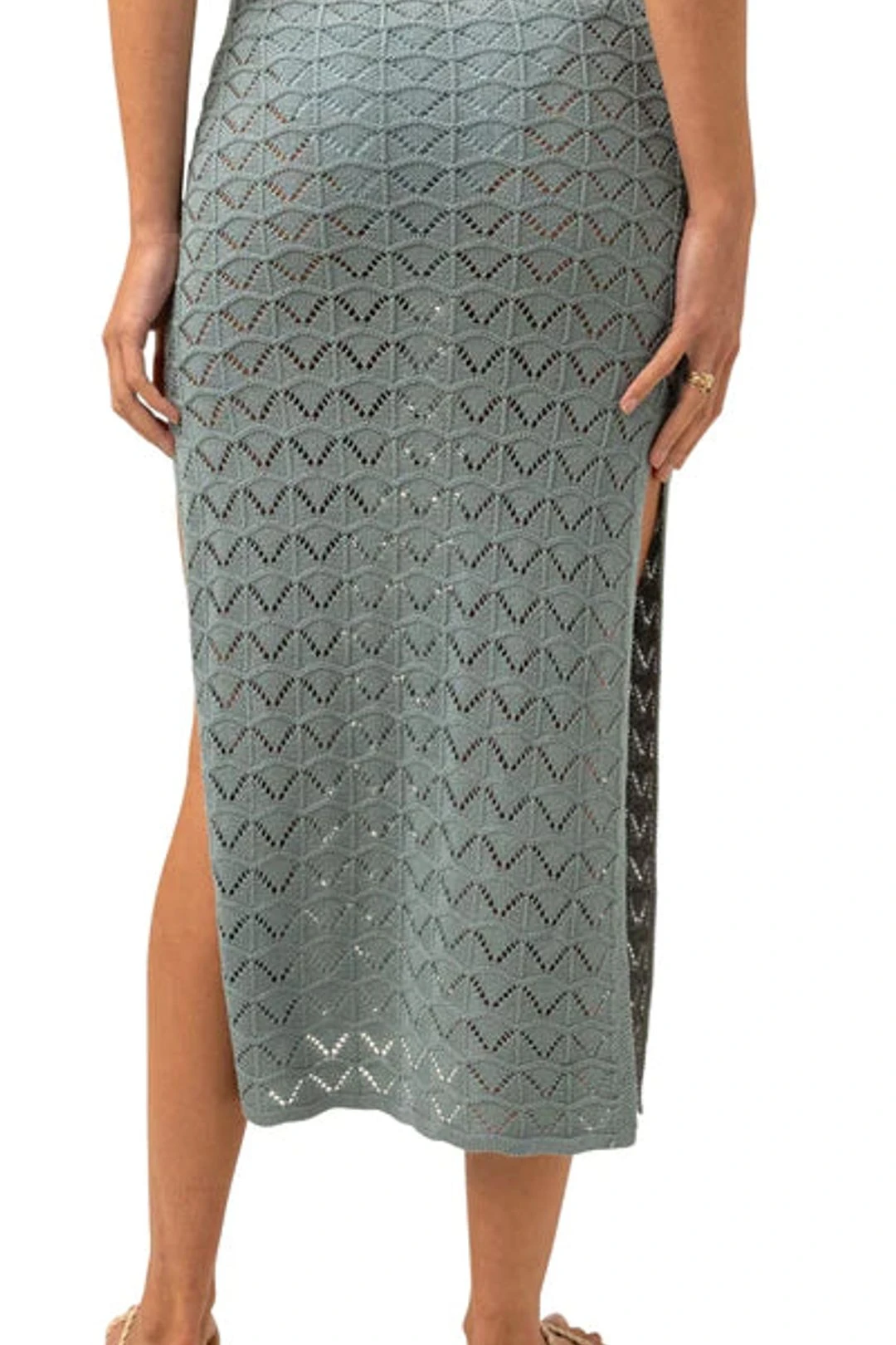 Rhythm Marketta Knit Midi Skirt In Teal 7 Rhythm Marketta Knit Midi Skirt In Teal - Image 5