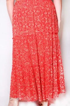 Women’s Plus High Waisted Ruffle Printed Skirt -Layer Outfit 40285271851323 3