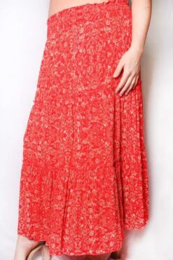 Women’s Plus High Waisted Ruffle Printed Skirt -Layer Outfit 40285271916859 2