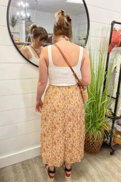 Floral Pleated Lined Midi Skirt -Layer Outfit 40321096057149 3