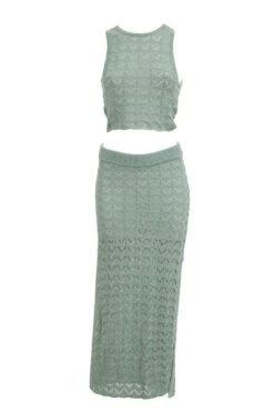 Rhythm Marketta Knit Midi Skirt In Teal 8 Rhythm Marketta Knit Midi Skirt In Teal -Layer Outfit 40345293422892 2