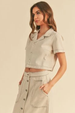 The Brenna Contrast Stitch Top + Skirt Set - Sold Separately -Layer Outfit 40461677265113 8