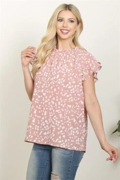 Don't Blink Mauve Animal Print Sleeveless Top -Layer Outfit 41032031174888 3