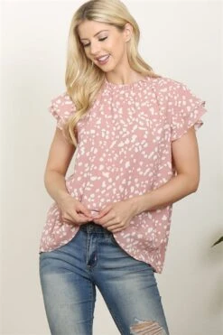 Don't Blink Mauve Animal Print Sleeveless Top