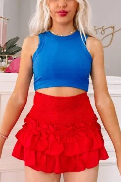 Runway Ruffles Skirt | Red