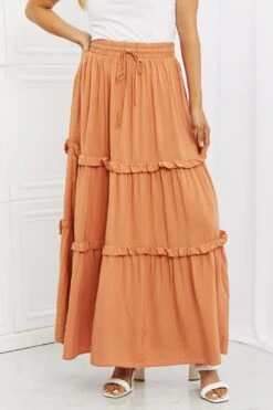 Summer Days Ruffled Skirt In Butter Orange