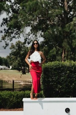 Fuchsia Midi Skirt -Layer Outfit 41478399066394 4