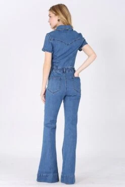 Quinn Denim Flared Jumpsuit -Layer Outfit 41563173486897 4