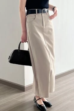 [Korean Style] Minimalistic High Waist Pocket Cargo Skirt W/ Belt -Layer Outfit 41565532520754 6