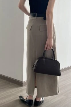 [Korean Style] Minimalistic High Waist Pocket Cargo Skirt W/ Belt -Layer Outfit 41565532619058 3