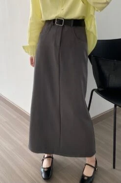 [Korean Style] Minimalistic High Waist Pocket Cargo Skirt W/ Belt -Layer Outfit 41565533634866 11