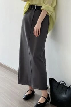 [Korean Style] Minimalistic High Waist Pocket Cargo Skirt W/ Belt -Layer Outfit 41565534421298 9