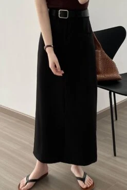 [Korean Style] Minimalistic High Waist Pocket Cargo Skirt W/ Belt -Layer Outfit 41565534552370 16