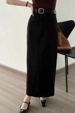 [Korean Style] Minimalistic High Waist Pocket Cargo Skirt W/ Belt -Layer Outfit 41565534617906 17