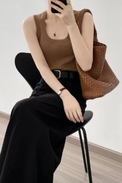 [Korean Style] Minimalistic High Waist Pocket Cargo Skirt W/ Belt -Layer Outfit 41565534912818 13