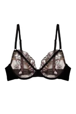 Playful Promises Mayla Black Floral Embroidered Plunge Bra 32-38 A-F -Layer Outfit 41603109027992 5
