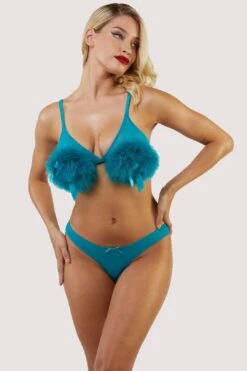 Bettie Page Powder Puff Triangle Bra Teal XS-3XL -Layer Outfit 41645998276760 6