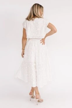 Petal Pop Off White Crop Top & Skirt Set 15 Petal Pop Off White Crop Top & Skirt Set -Layer Outfit 41656074502446 6