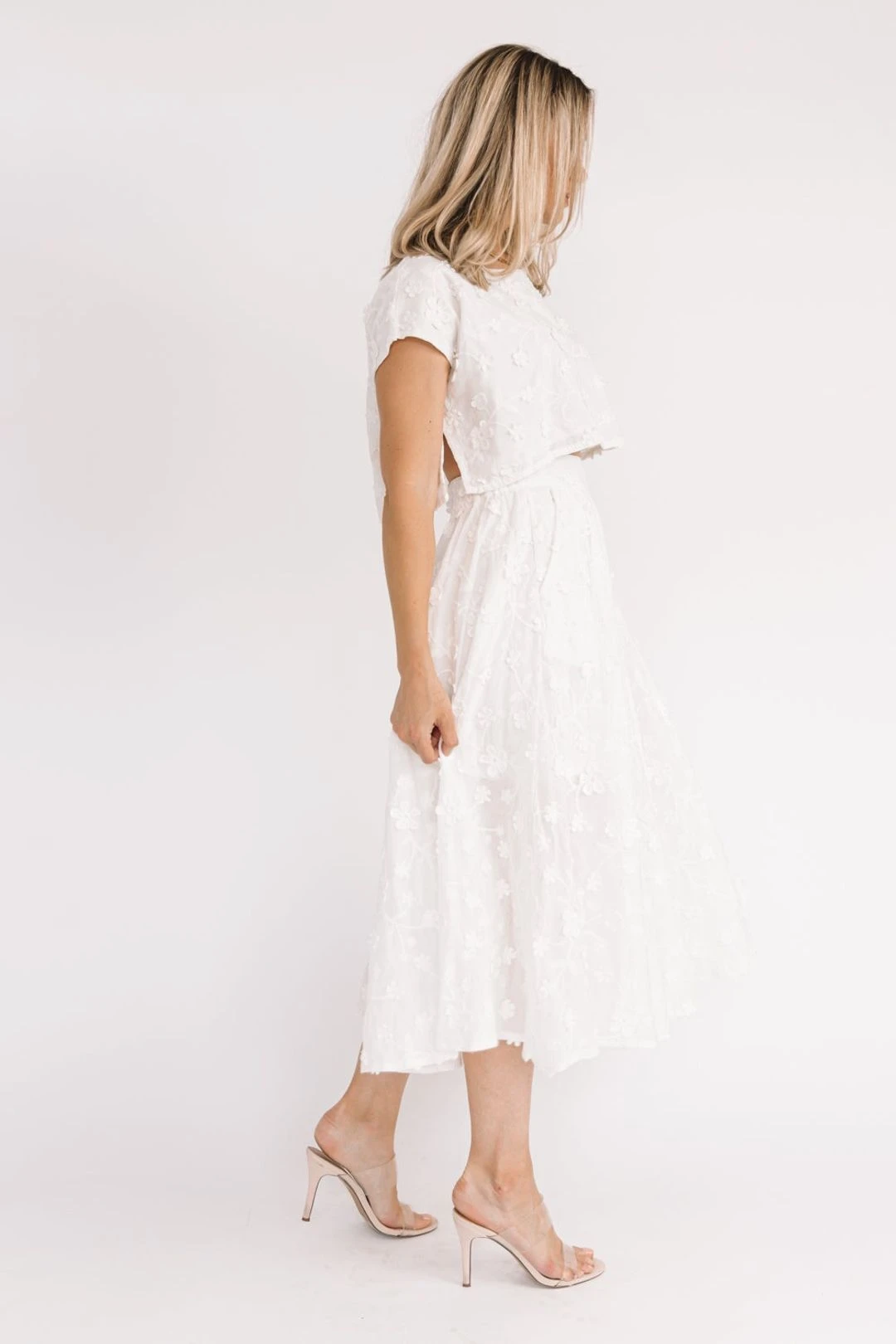 Petal Pop Off White Crop Top & Skirt Set 9 Petal Pop Off White Crop Top & Skirt Set - Image 7