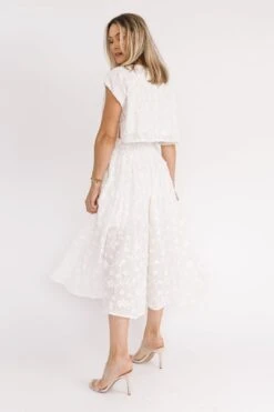 Petal Pop Off White Crop Top & Skirt Set 14 Petal Pop Off White Crop Top & Skirt Set -Layer Outfit 41656079155502 5